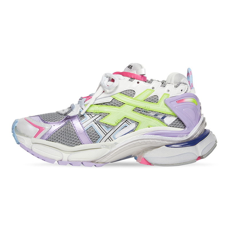 Balenciaga Runner Leather Free Grey Light Purple Neon Yellow White