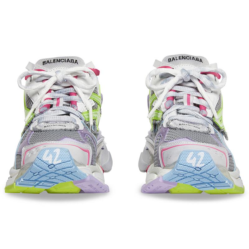 Balenciaga Runner Leather Free Grey Light Purple Neon Yellow White