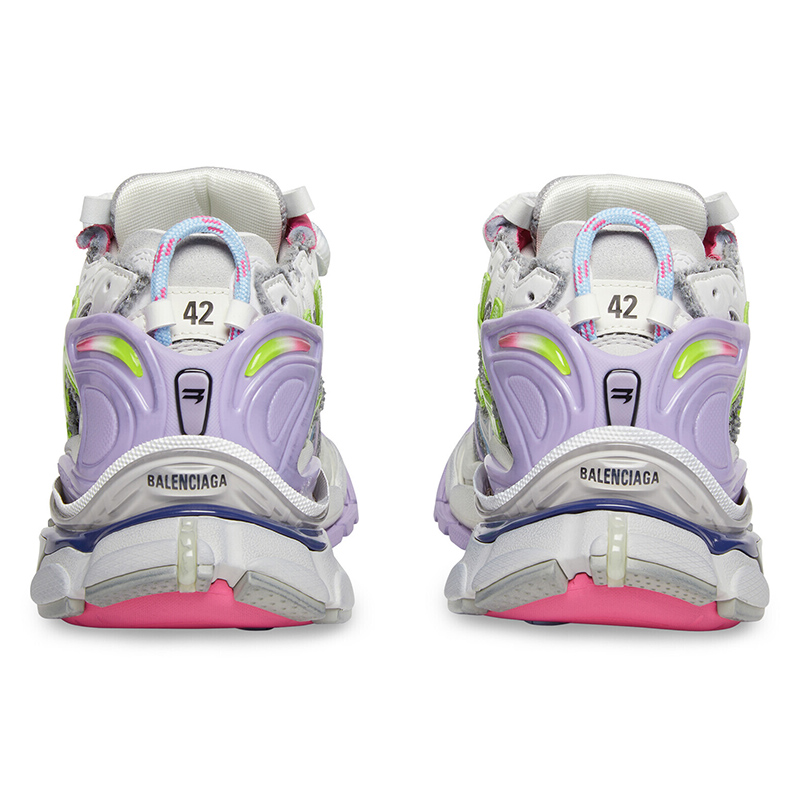 Balenciaga Runner Leather Free Grey Light Purple Neon Yellow White