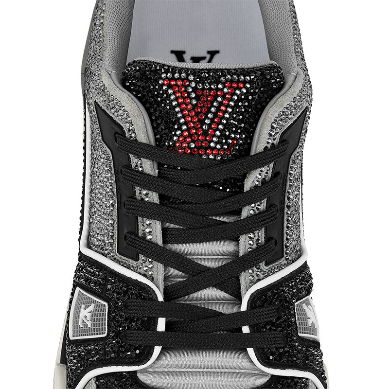 Louis Vuitton LV Trainer Black Grey Crystal