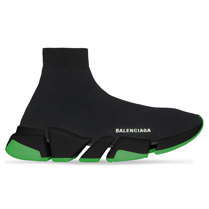 Balenciaga Speed 2.0 Clear Sole Black Neon Green Black