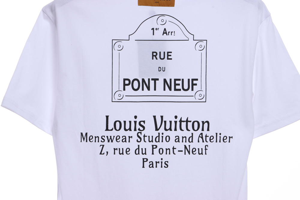 LV classic simple slogan print short sleeves