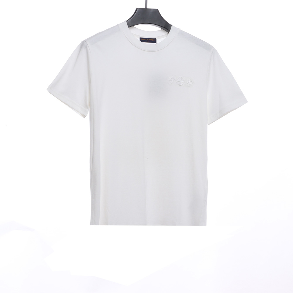 LV embroidery three-dimensional three-flower short sleeve_CM_1