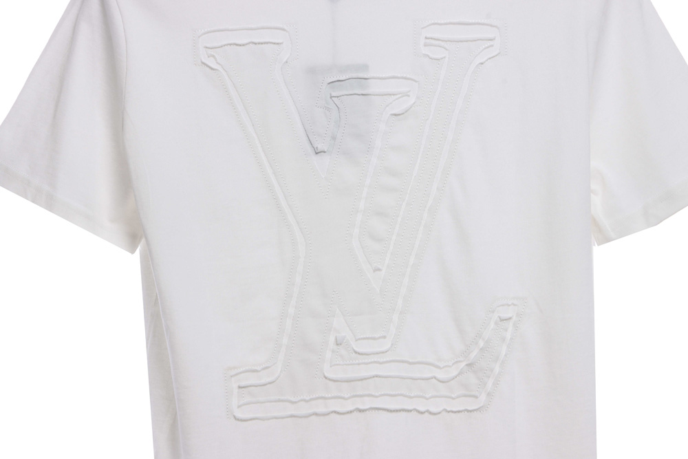 LV embroidery three-dimensional three-flower short sleeve_CM_1