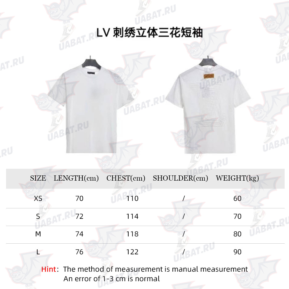 LV embroidery three-dimensional three-flower short sleeve_CM_1