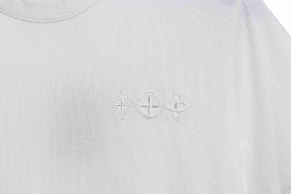 LV embroidery three-dimensional three-flower short sleeve_CM_1