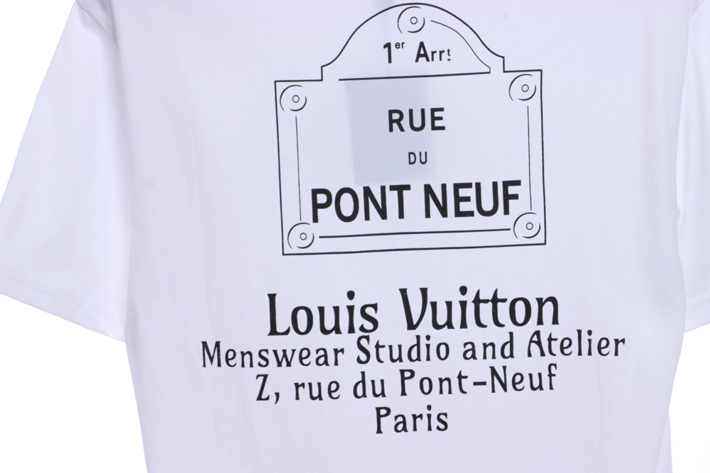 LV classic simple slogan print short sleeves