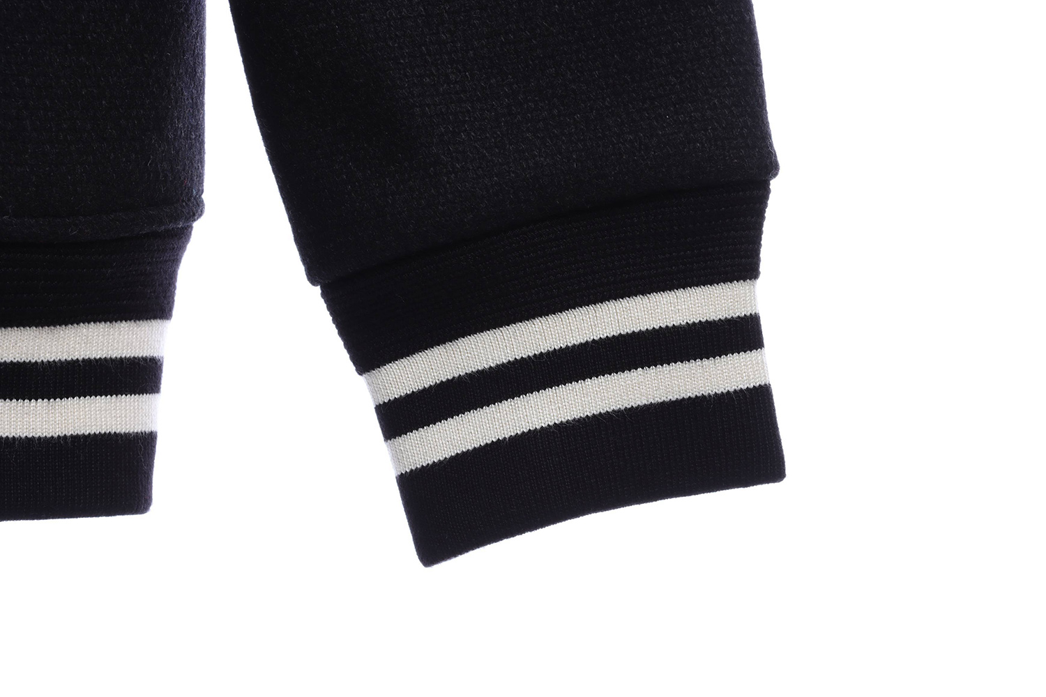 Saint Laurent Paris slp classic leather black and white baseball collar jacket