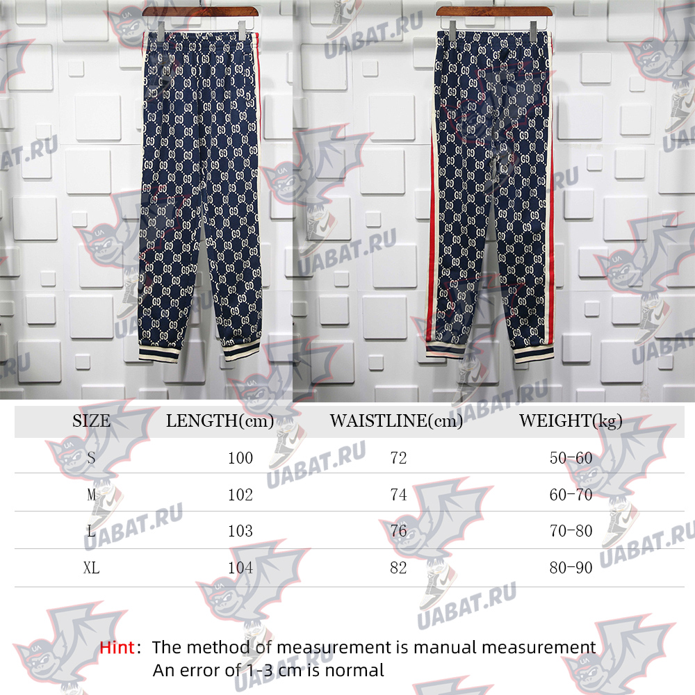 GUCCI DARK BLUE FULL PATTERN JACQUARD TROUSERS