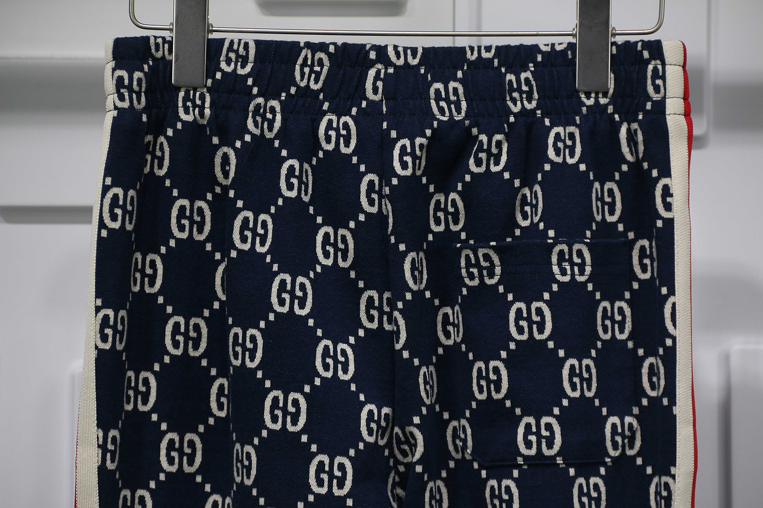 GUCCI DARK BLUE FULL PATTERN JACQUARD TROUSERS