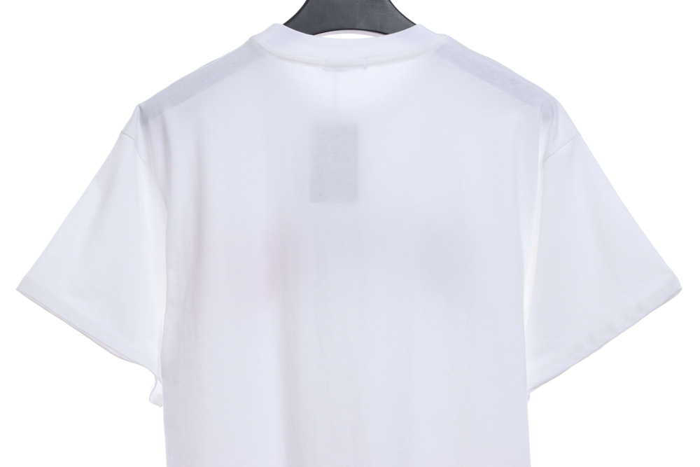 Balenciaga red, blue and white letters embroidered short sleeves