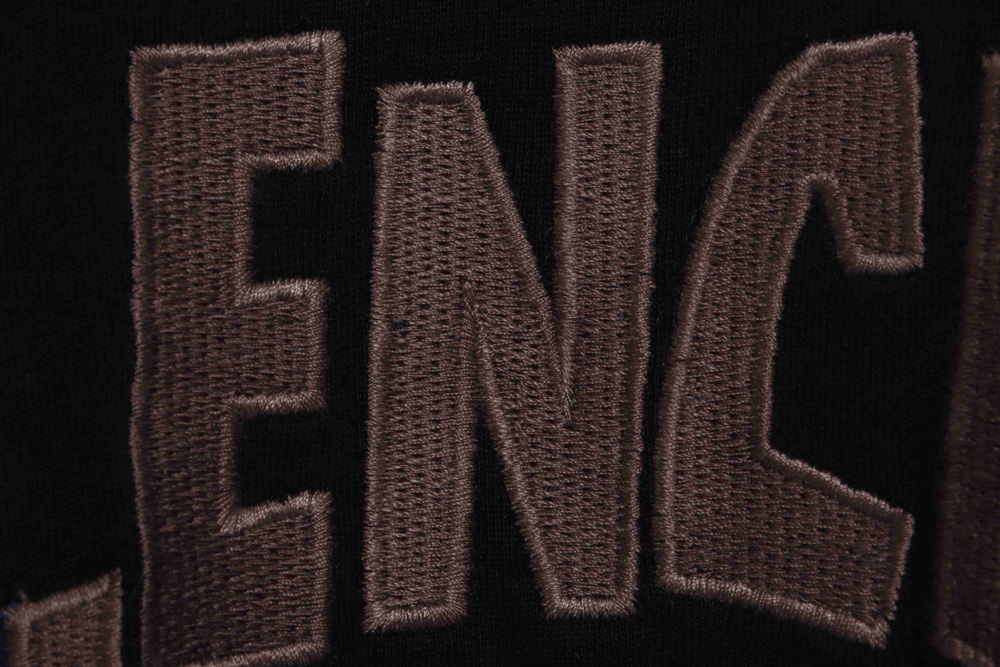 Balenciaga red, blue and white letters embroidered short sleeves_CM_1