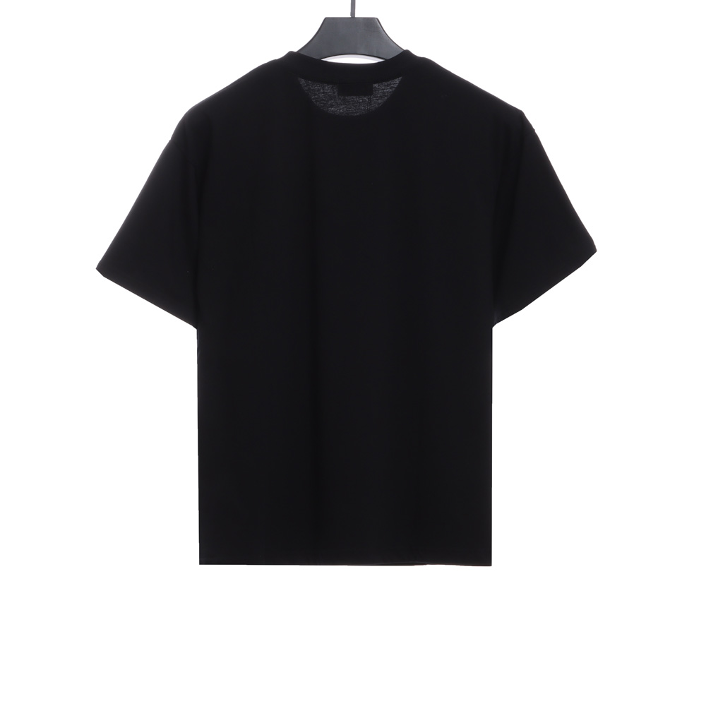 Balenciaga red, blue and white letters embroidered short sleeves_CM_1