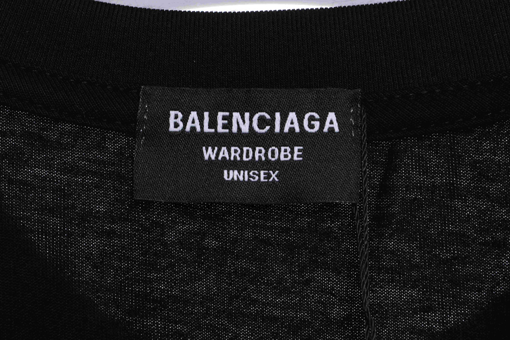 Balenciaga red, blue and white letters embroidered short sleeves_CM_1