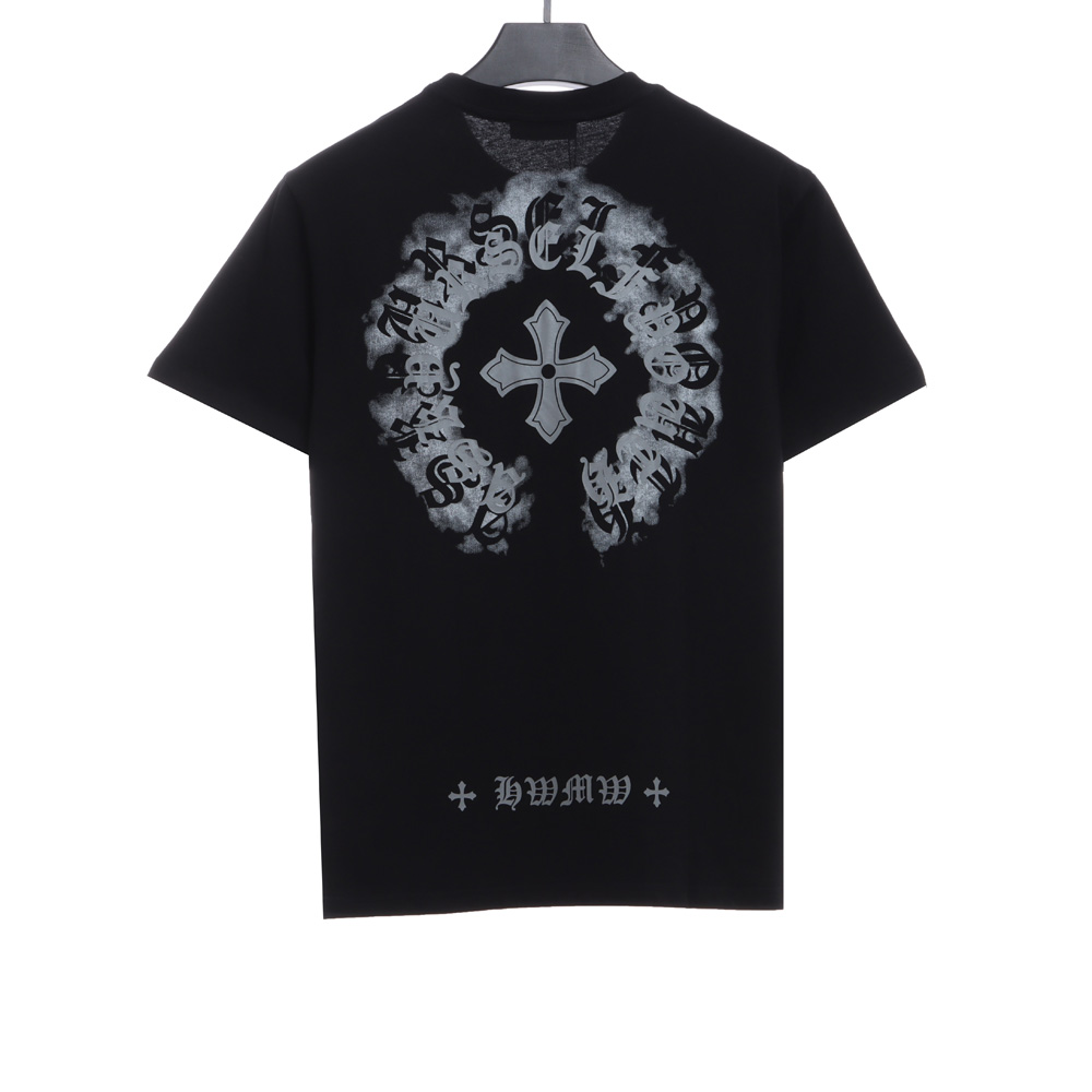 Chrome Heart Cross Horseshoe Print Short Sleeve_CM_1