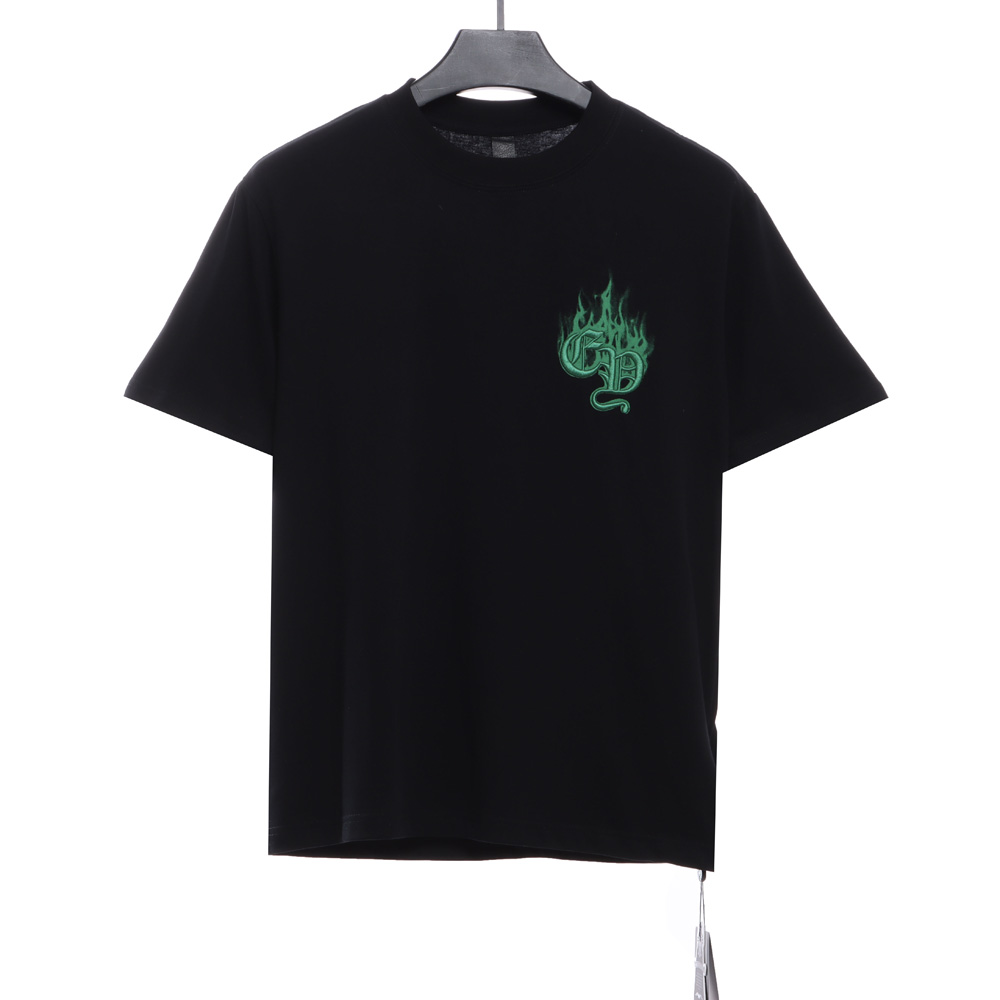 Chrome Heart Melted Print Sanskrit Embroidered Short Sleeves