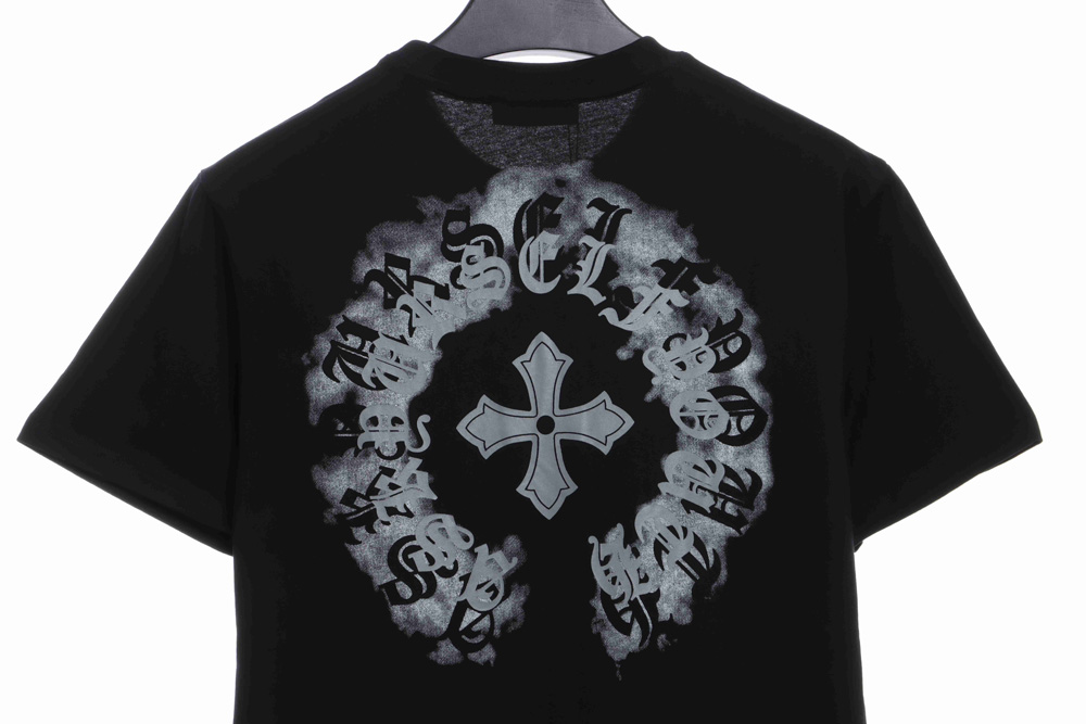 Chrome Heart Cross Horseshoe Print Short Sleeve_CM_1