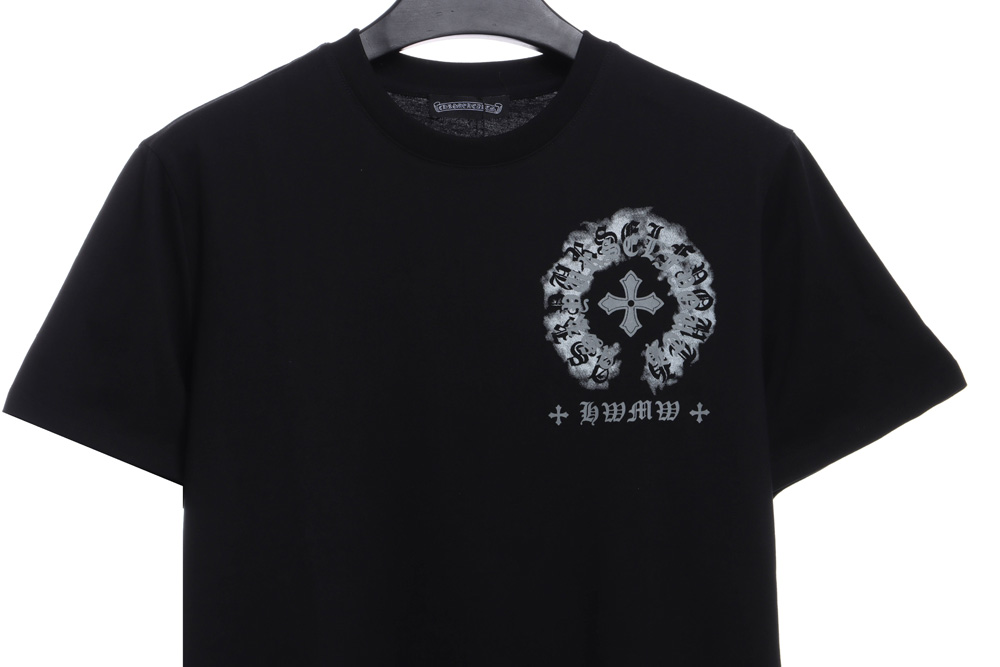 Chrome Heart Cross Horseshoe Print Short Sleeve_CM_1