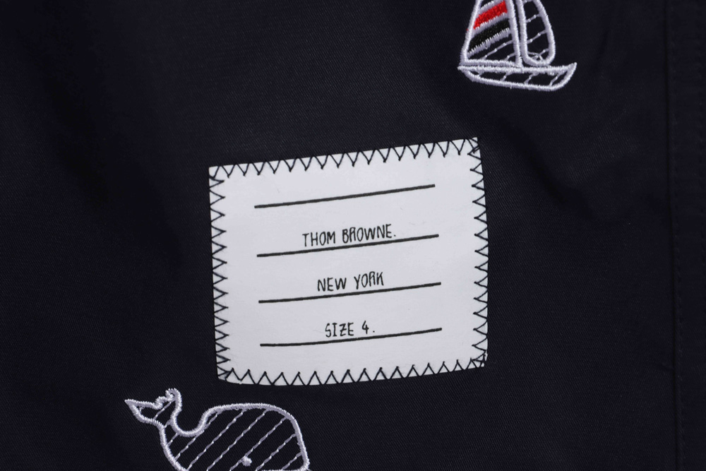 TB whale sailing embroidered graphic shorts