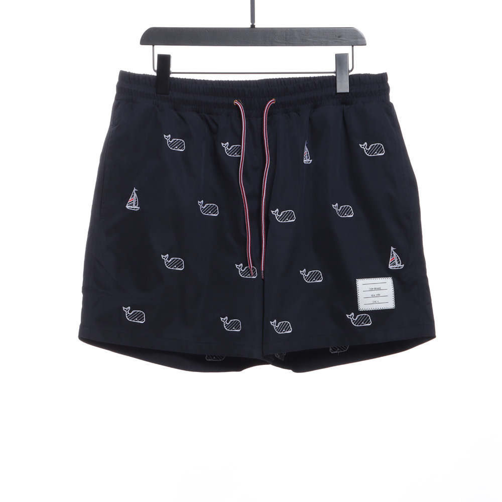 TB whale sailing embroidered graphic shorts