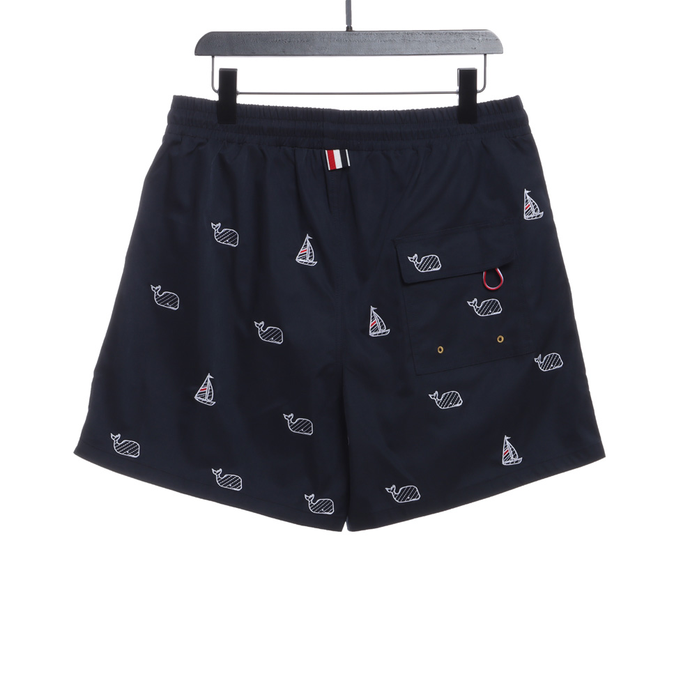 TB whale sailing embroidered graphic shorts