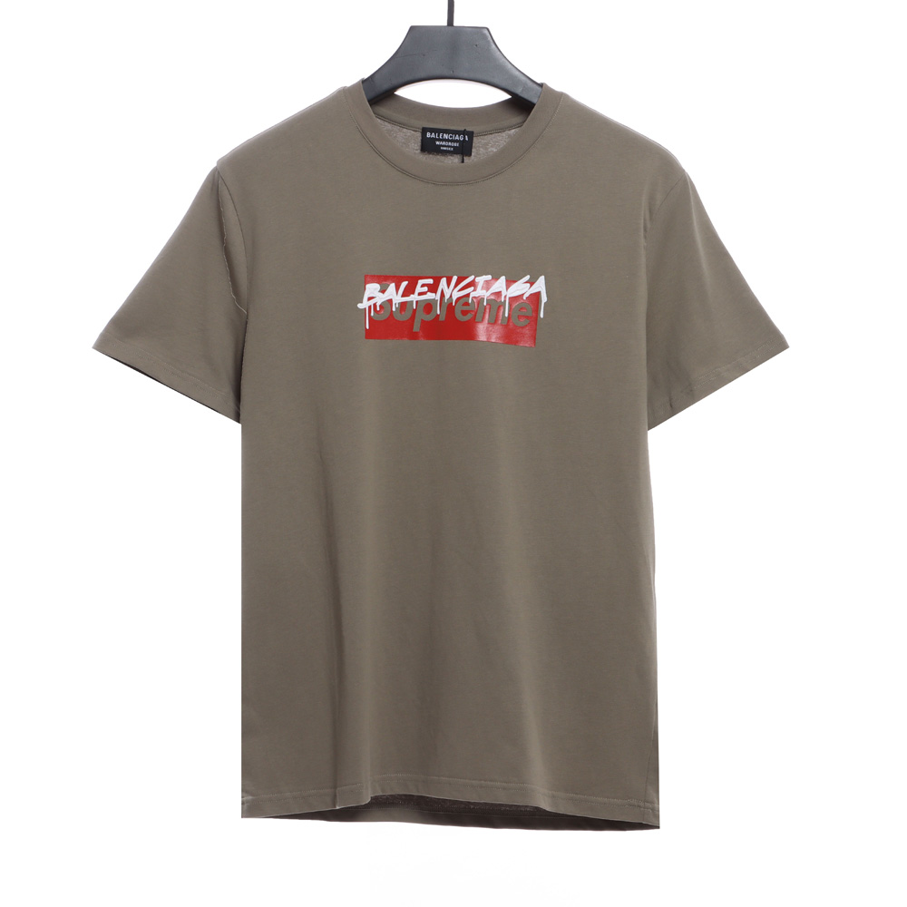 Balenciaga joint SUP red graffiti short sleeve_CM_2