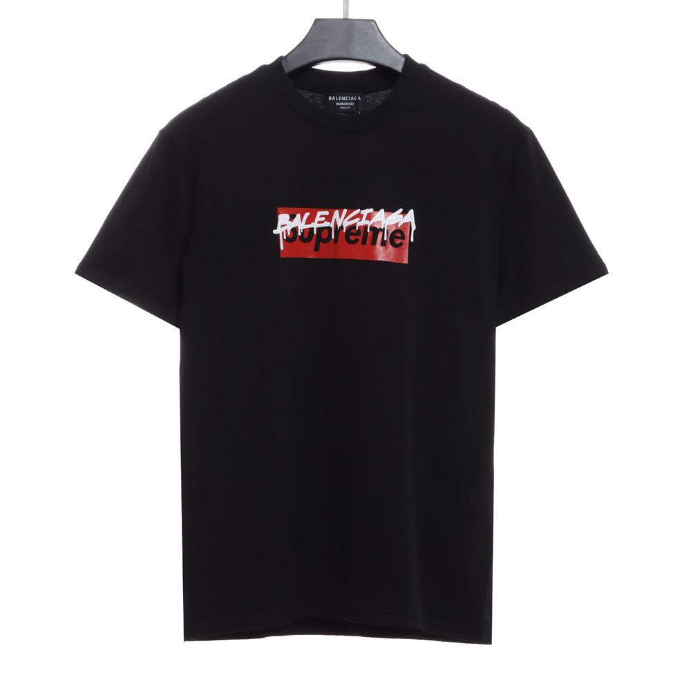 Balenciaga joint SUP red graffiti short sleeves