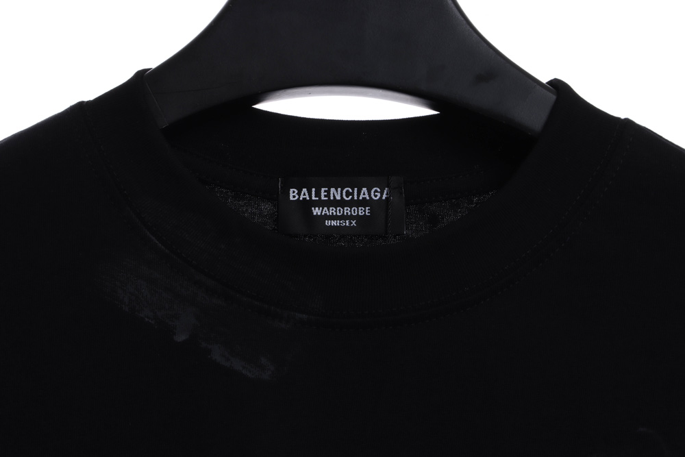 Balenciaga Mud Dyed BB Old Destroyed Short Sleeves