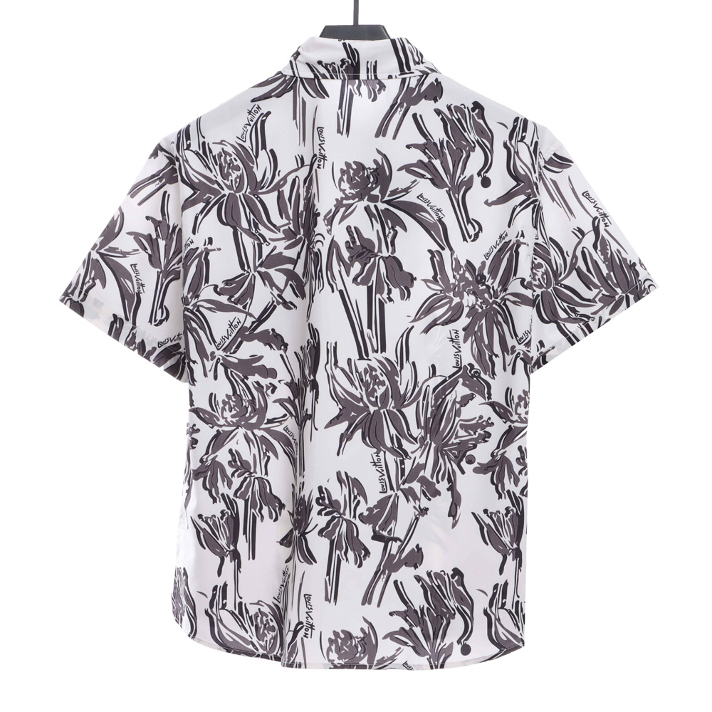 LV Floral Rayon Short Sleeve Shirt