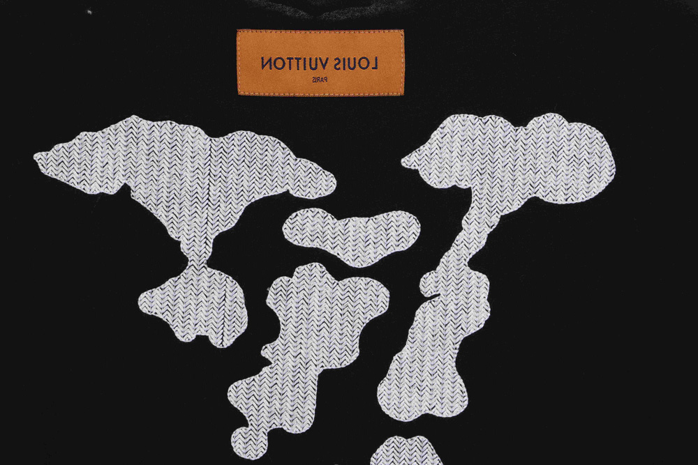 LV Back Floating Embroidered Cloud Short Sleeves