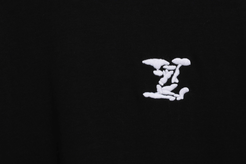 LV Back Floating Embroidered Cloud Short Sleeves