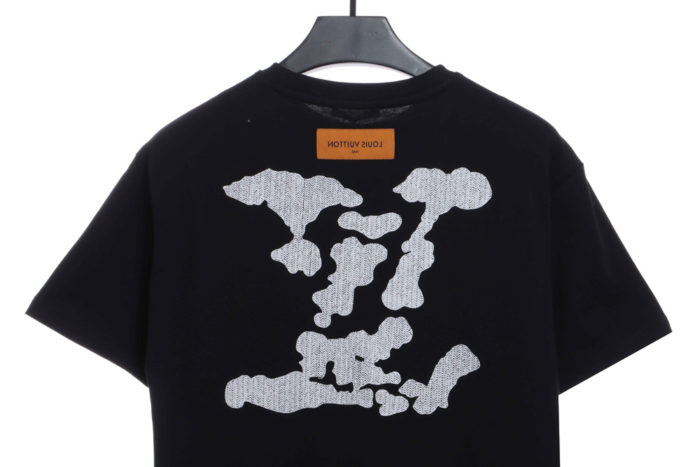 LV Back Floating Embroidered Cloud Short Sleeves
