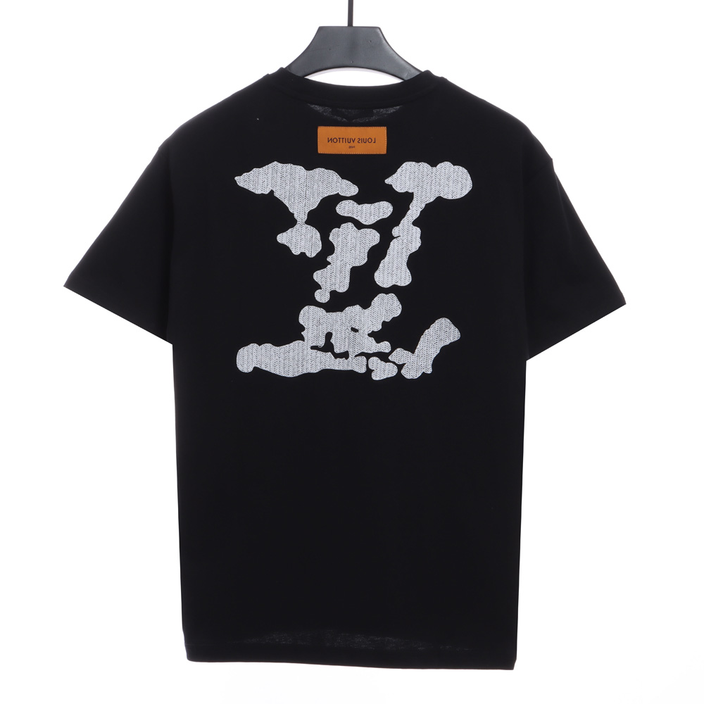 LV Back Floating Embroidered Cloud Short Sleeves