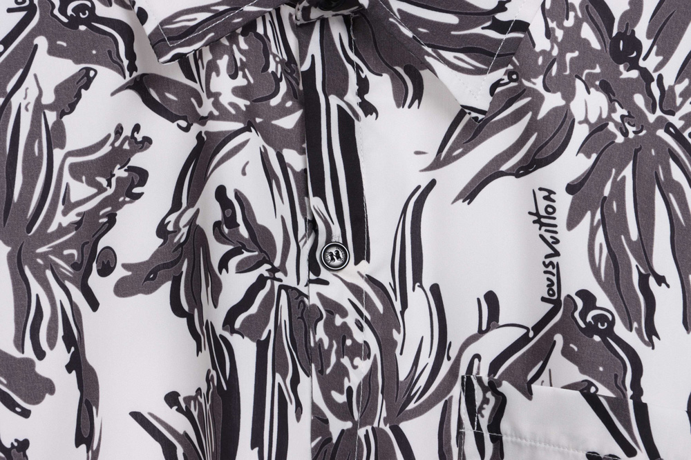 LV Floral Rayon Short Sleeve Shirt