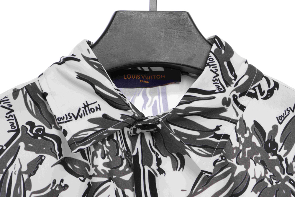 LV Floral Rayon Short Sleeve Shirt