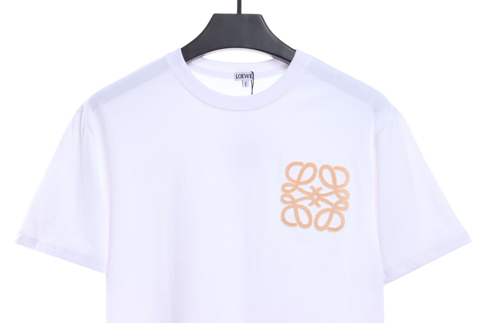 Loewe yellow three-dimensional embroidery short sleeves