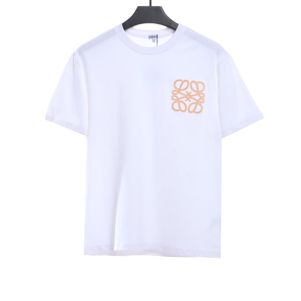 Loewe yellow three-dimensional embroidery short sleeves