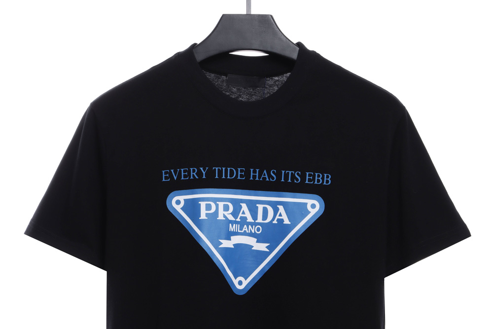 Prada blue triangle print short sleeves