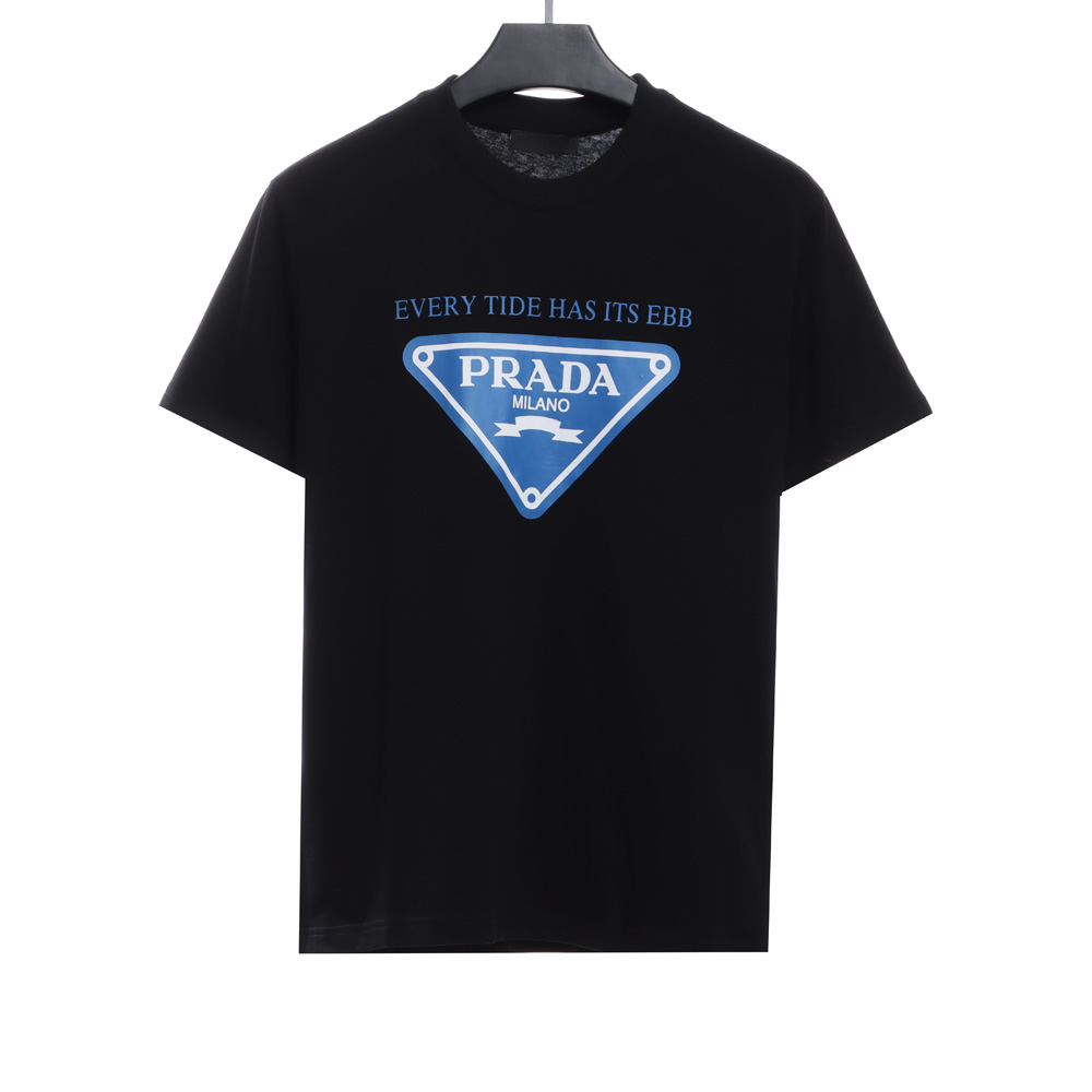 Prada blue triangle print short sleeves