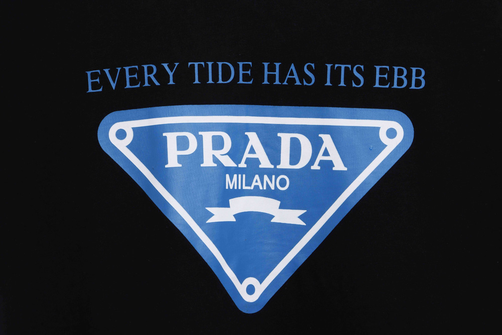 Prada blue triangle print short sleeves