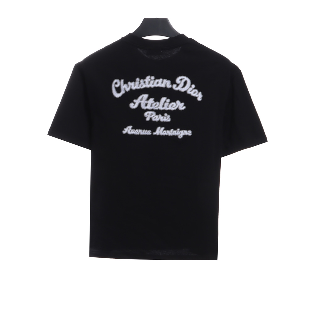 Dior Pocket Slogan Embroidered Short Sleeve_CM_1
