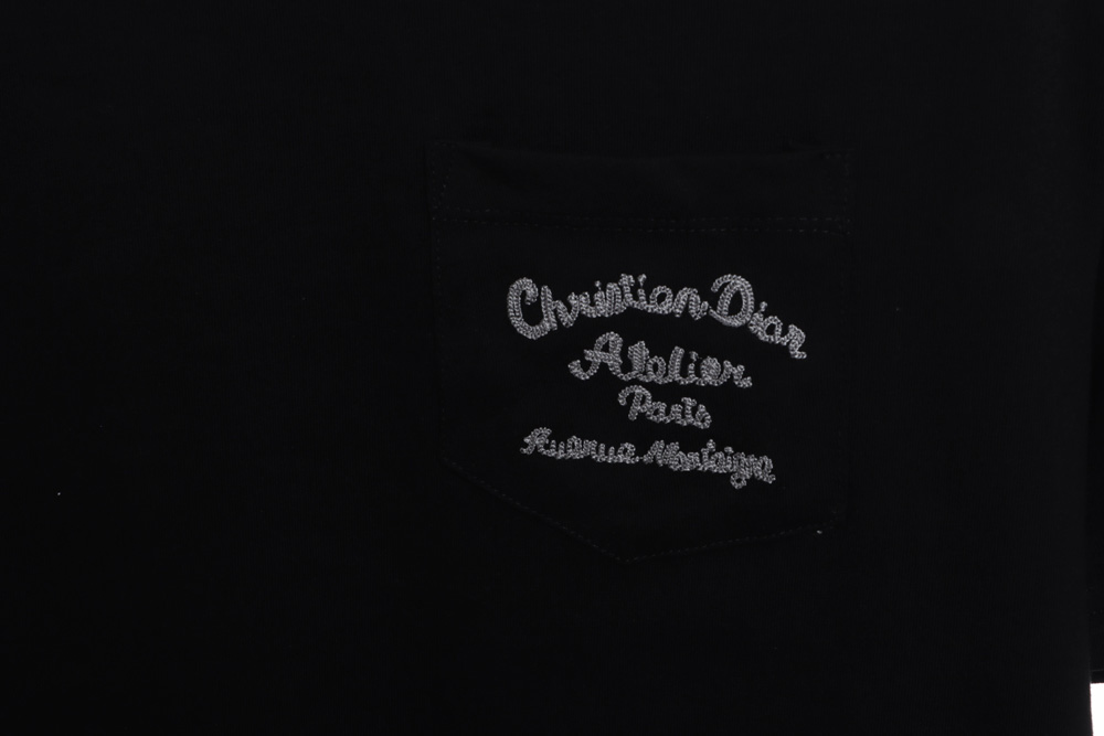 Dior Pocket Slogan Embroidered Short Sleeve_CM_1