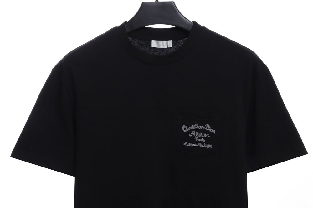 Dior Pocket Slogan Embroidered Short Sleeve_CM_1