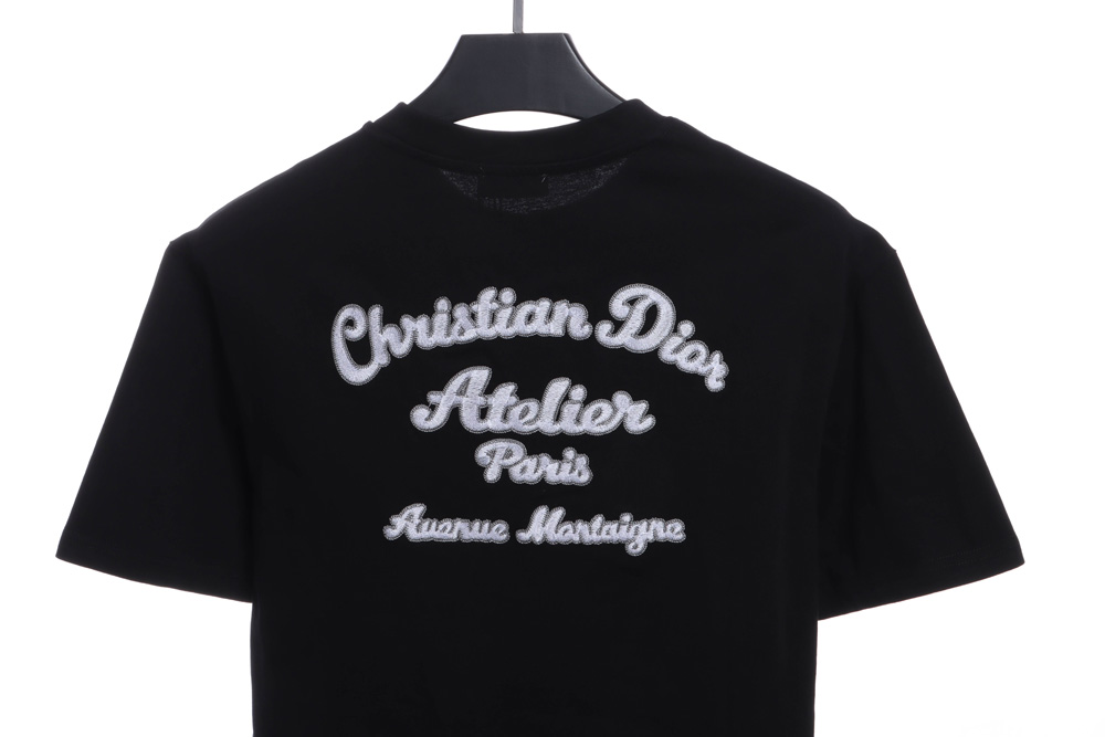 Dior Pocket Slogan Embroidered Short Sleeve_CM_1