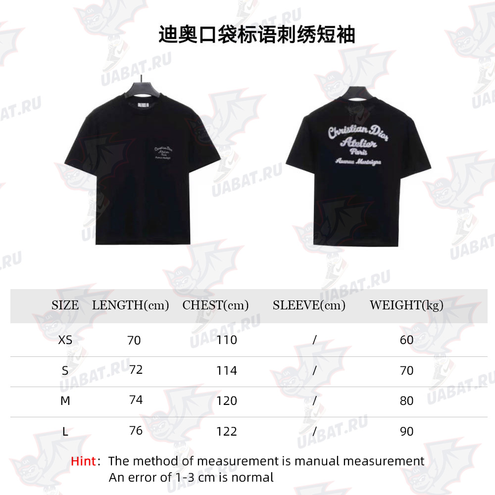 Dior Pocket Slogan Embroidered Short Sleeve_CM_1
