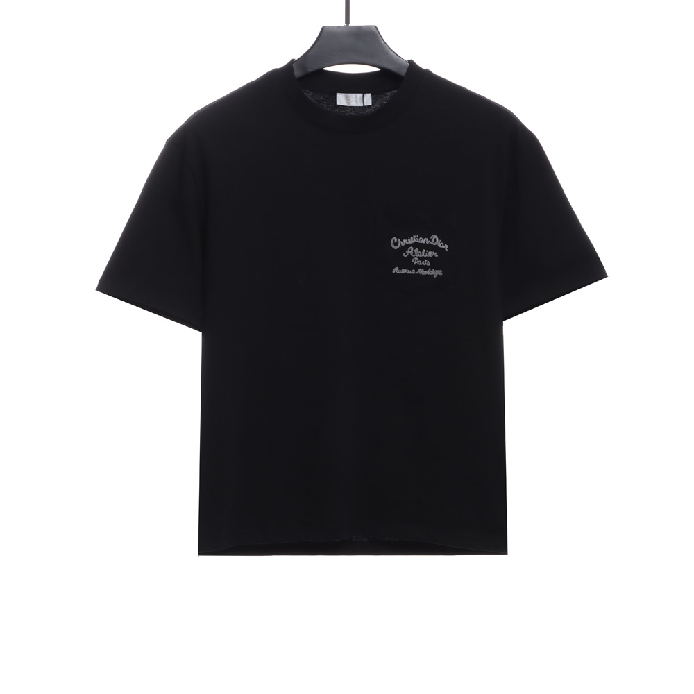 Dior Pocket Slogan Embroidered Short Sleeve_CM_1