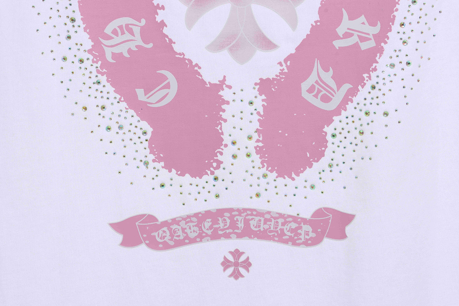 Chorme Hearts color hot diamond washed short sleeves
