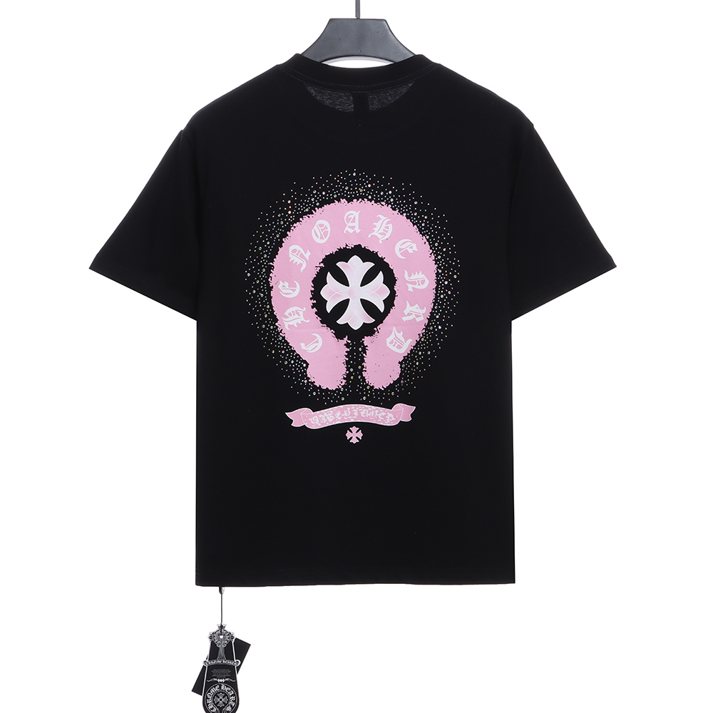 Chorme Hearts color hot diamond washed short sleeves