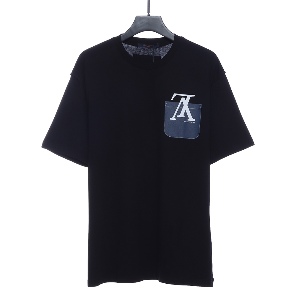 Louis Vuitton chest fake pocket print short sleeves