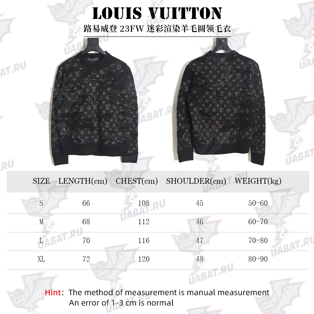 Louis Vuitton Camouflage Rendered Wool Crew Neck Sweater